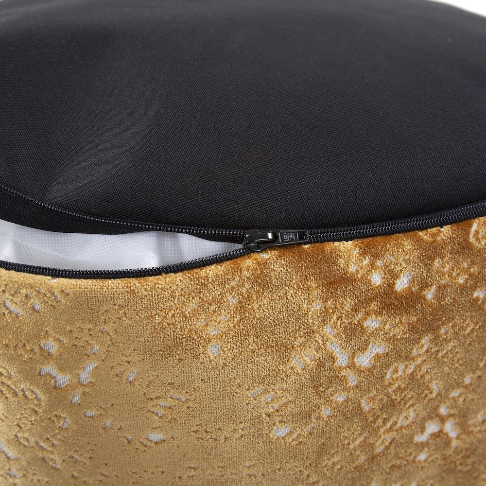 Round Foot Pouf Pisani Gold. Picture 4