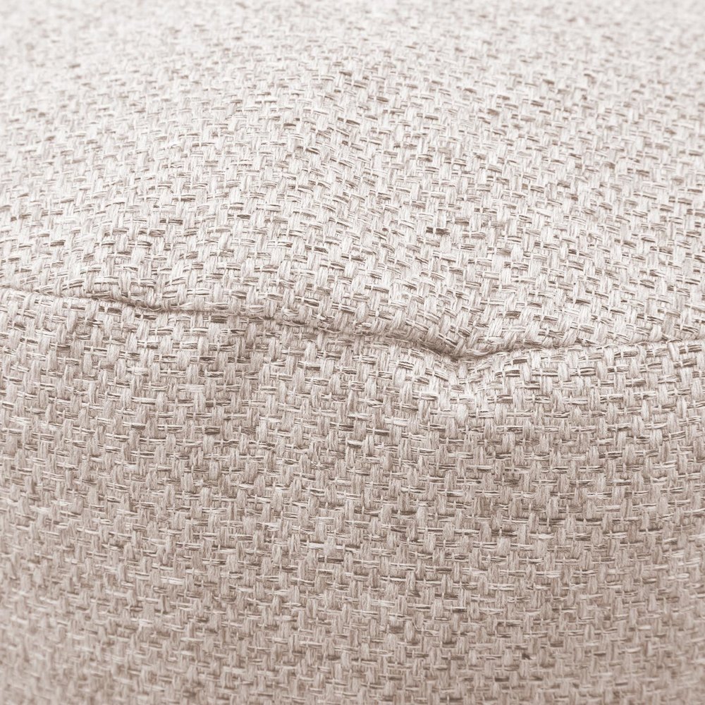 Round Foot Pouf Panama Sand. Picture 5