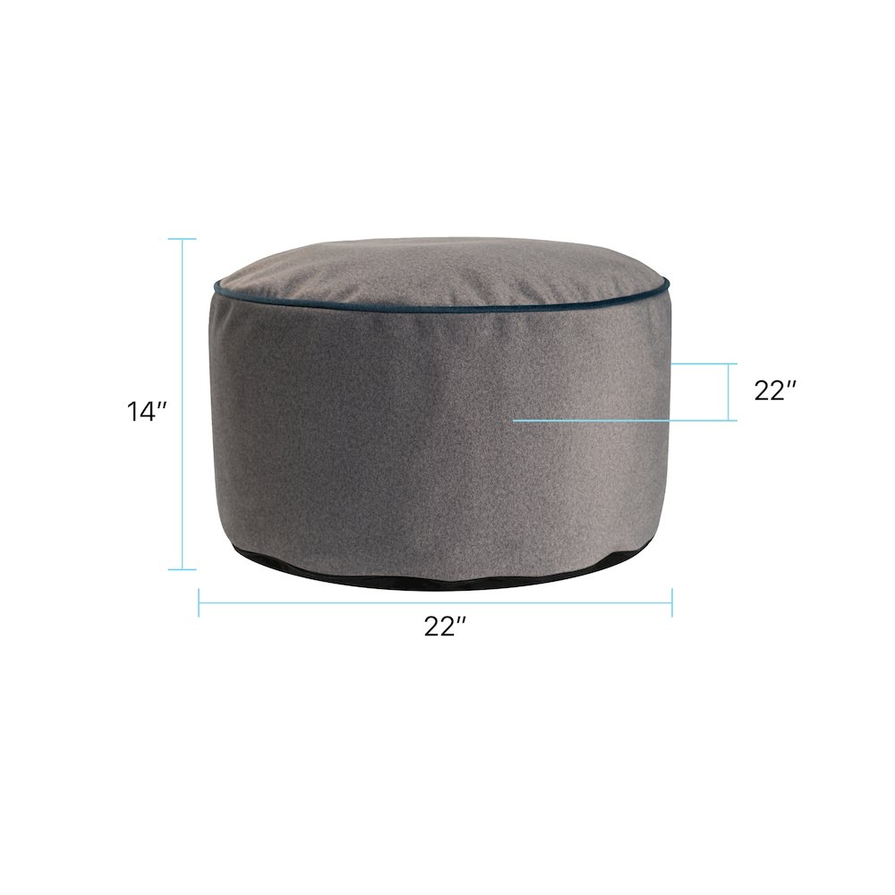 Qiviut Gray Foot Pouf. Picture 7