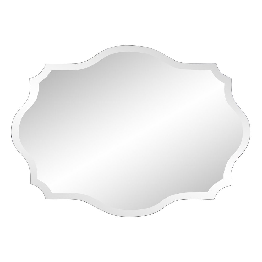 Frameless Scalloped Mirror Long. Picture 2