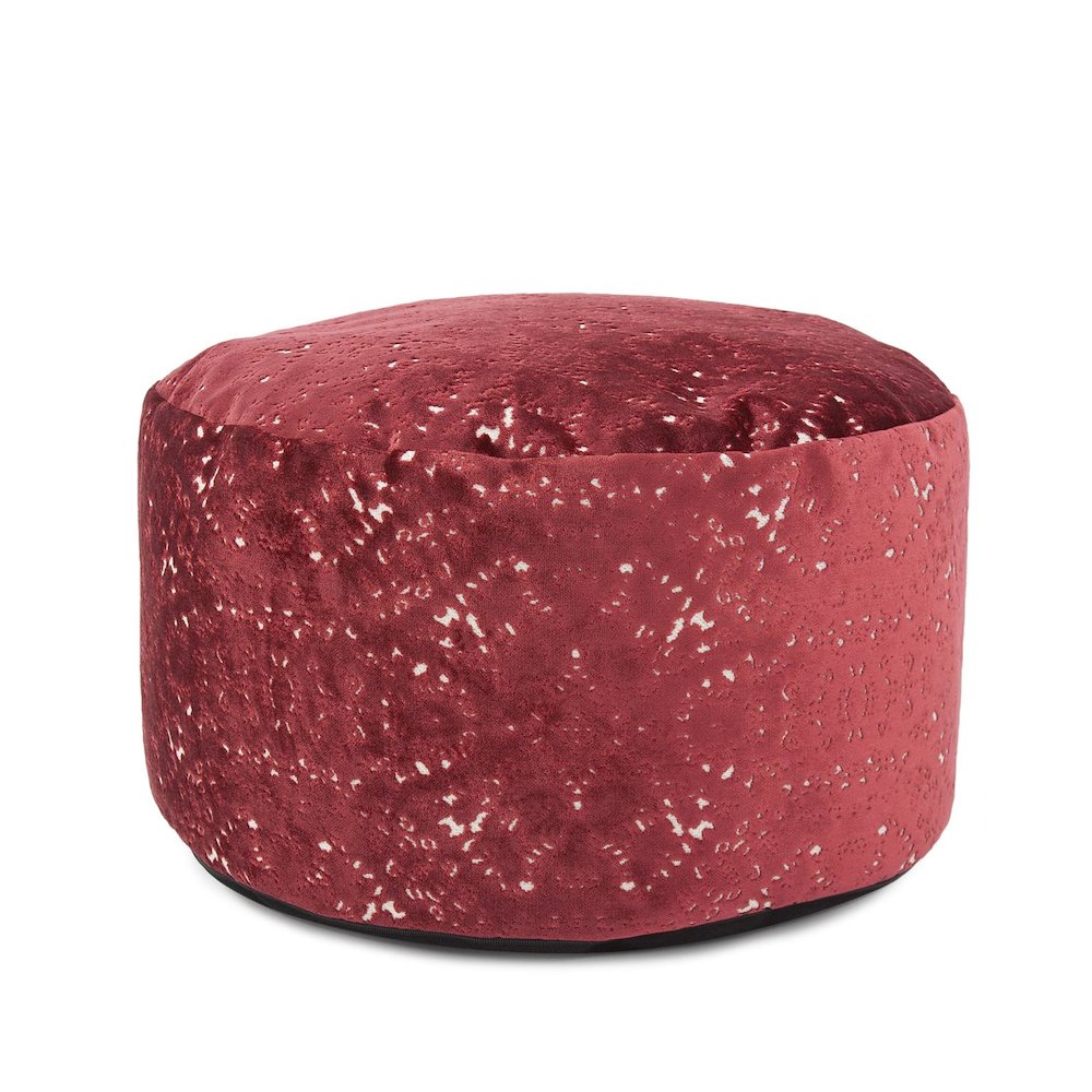 Round Foot Pouf Pisani Ruby. Picture 1