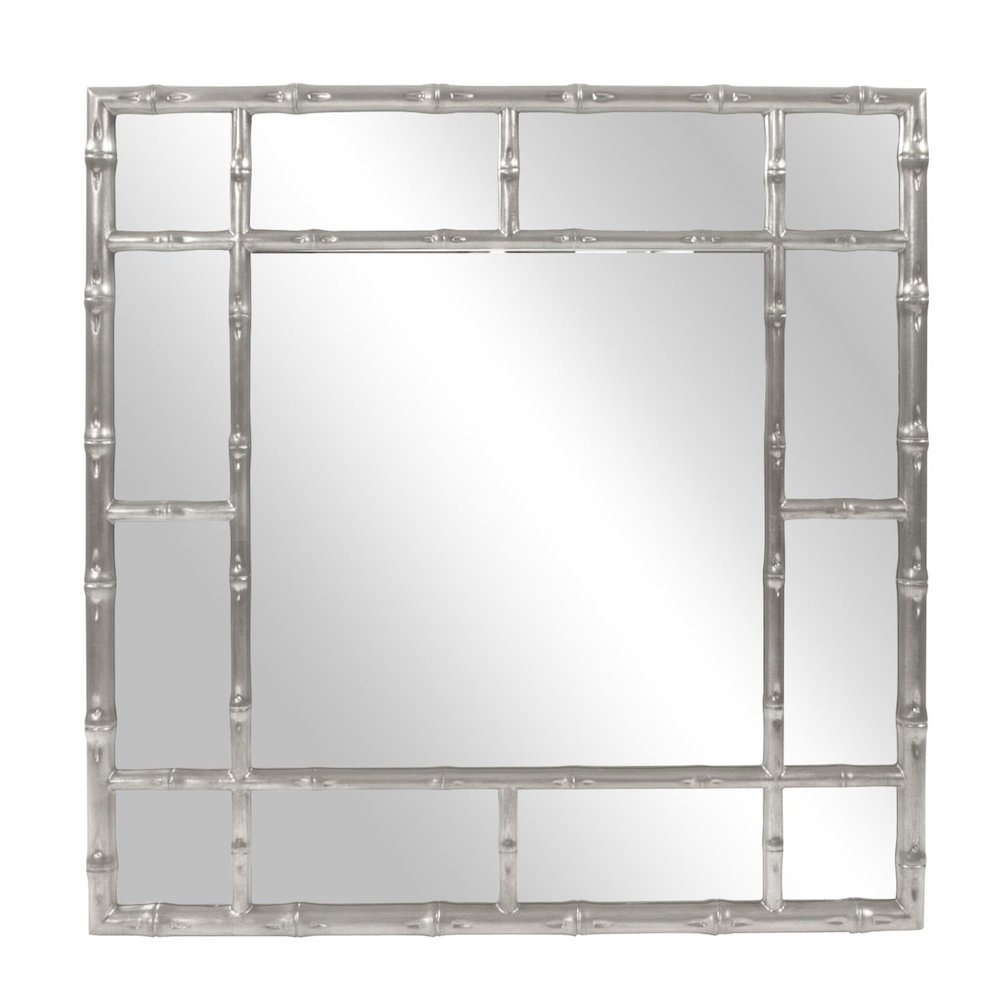 Bamboo Mirror - Glossy Nickel. Picture 1