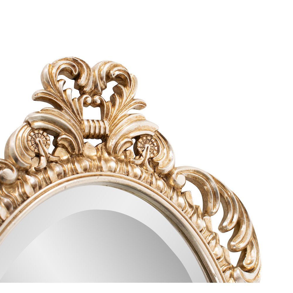 French D' Amboise Collection of Silver Petite Mirrors- Oval. Picture 5