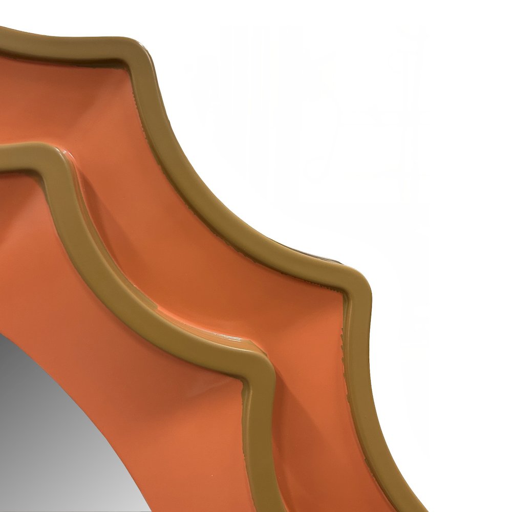 Ethan Round Scalloped Mirror Orange. Picture 3