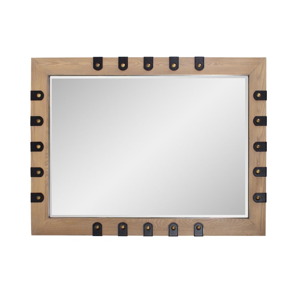 Robin Baron Leather Wrapped Mirror. Picture 4