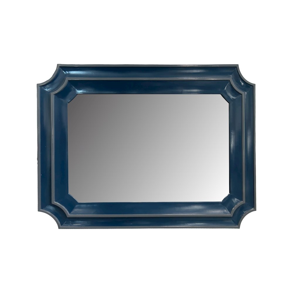 Ethan Scalloped Mirror Navy. Picture 2
