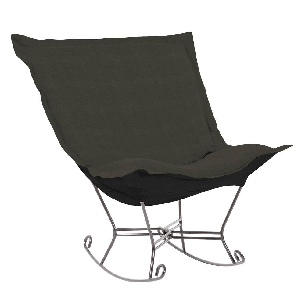 Scroll Puff Rocker Sterling Charcoal Titanium Frame. Picture 1