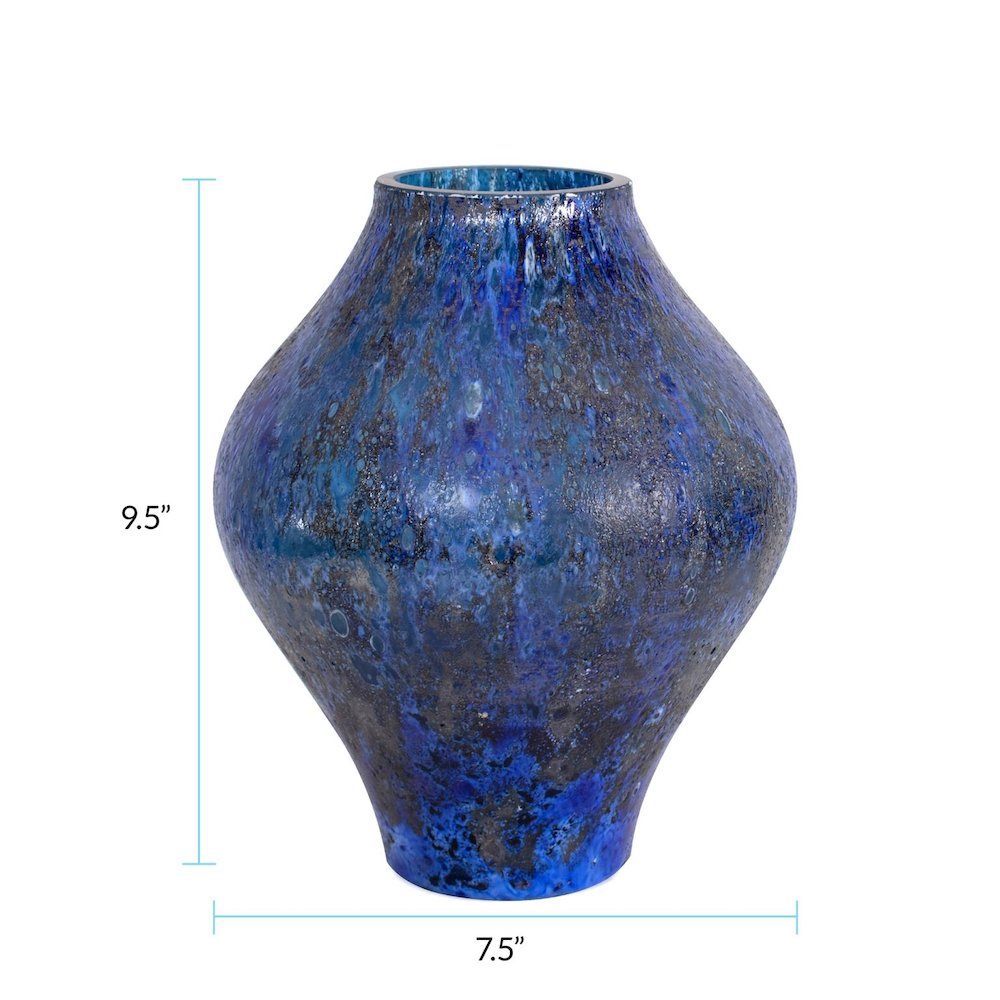 Zynsky Art Glass in Deep Azure Blue- Short. Picture 8