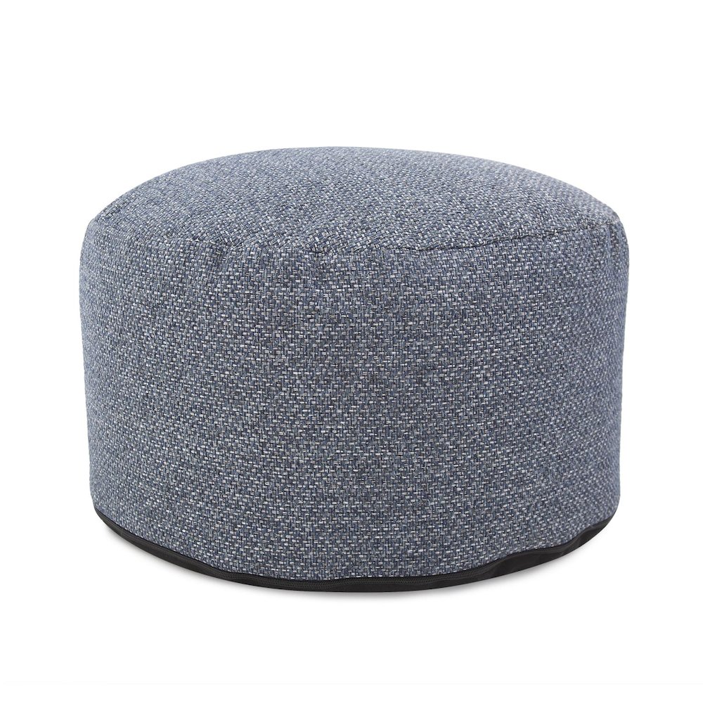 Round Foot Pouf Panama Indigo. Picture 1