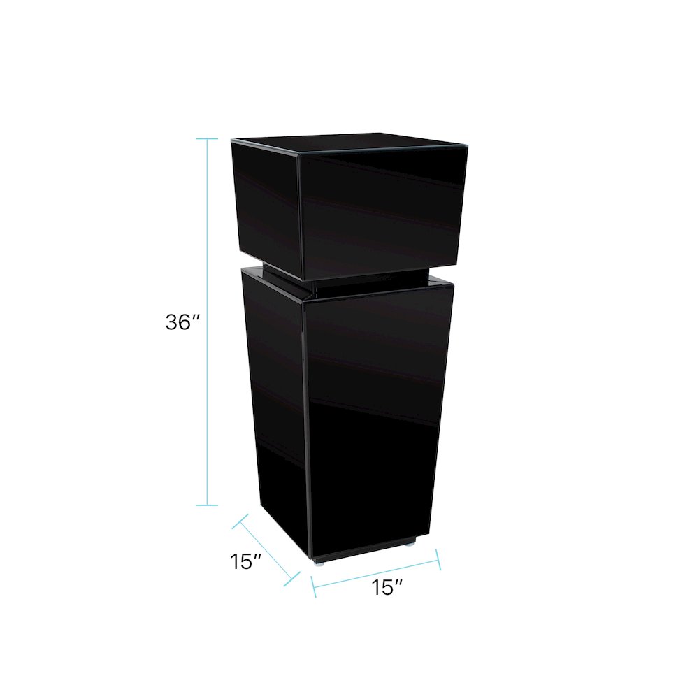 Black Mirrored Pedestal Tall. Picture 7