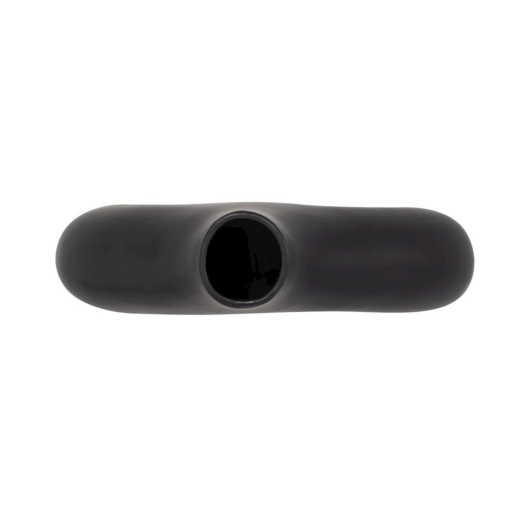 Beltram Black Modern Styled Ceramic Footed Vase. Picture 4