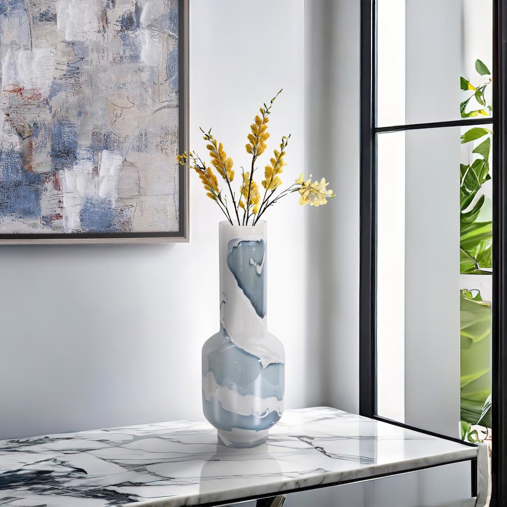 Glacier Bay Layered Cylindrical Glass Vase- Tall. Picture 8