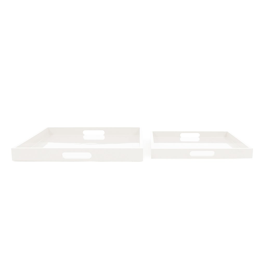 Saint Tropez Square Tray Set of 2 - Chalk. Picture 4