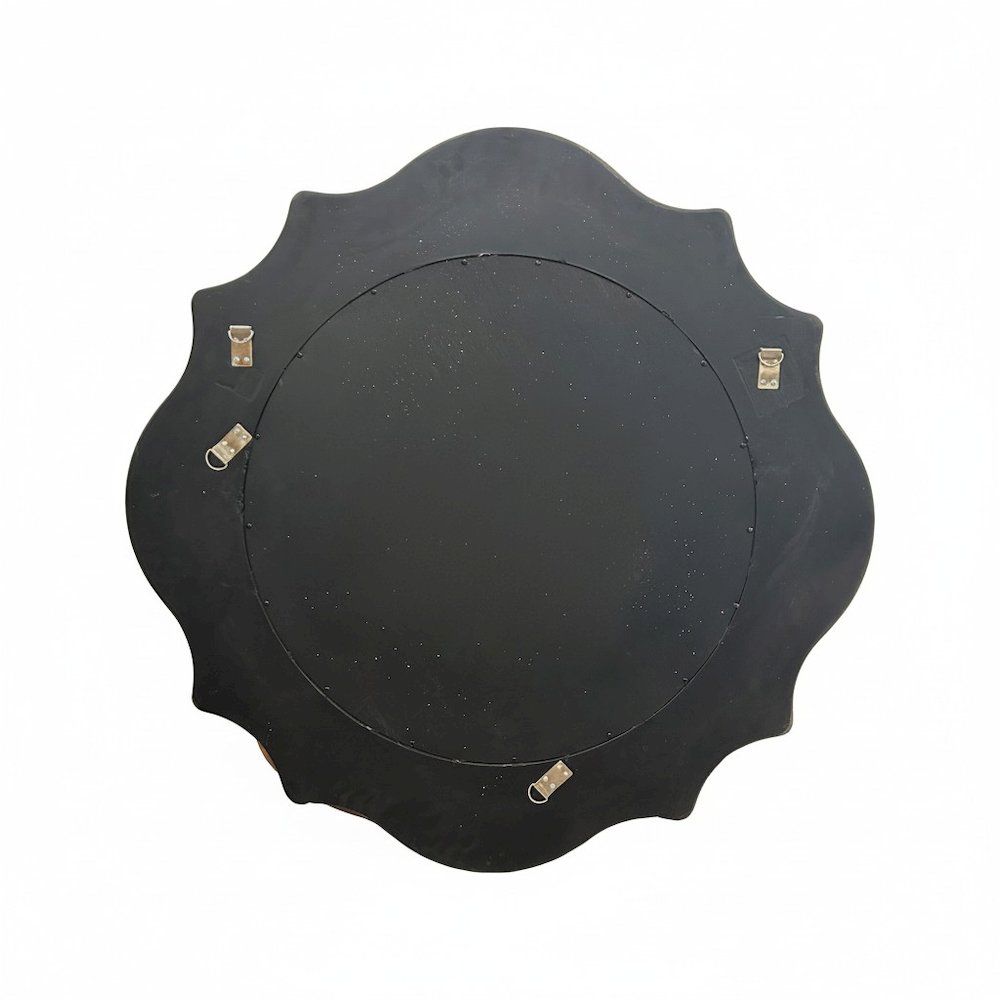 Ethan Round Scalloped Mirror Orange. Picture 6