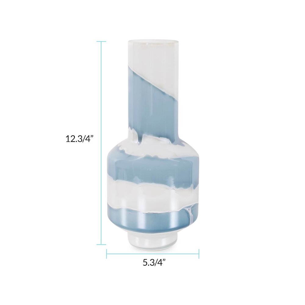 Glacier Bay Layered Cylindrical Glass Bottle- Short. Picture 8