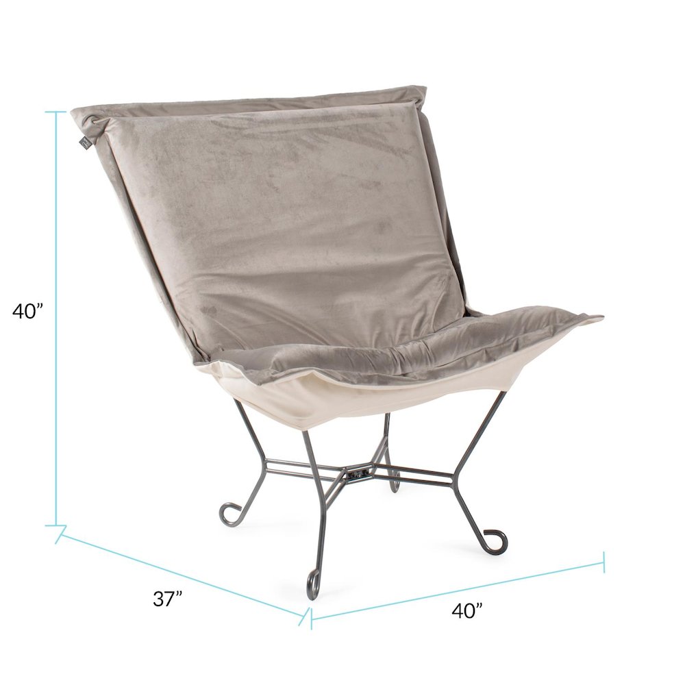 Scroll Puff Chair Bella Ash Titanium Frame. Picture 2
