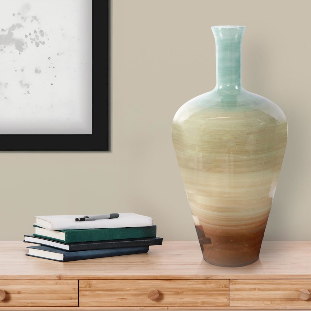 Capri Stripe Glass Bottle Vase- Tall. Picture 7