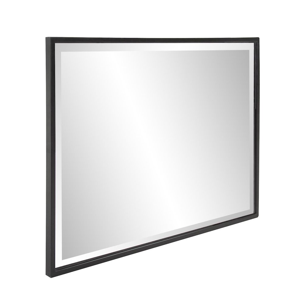 Matte Black Rectangle Metal Mirror. Picture 4