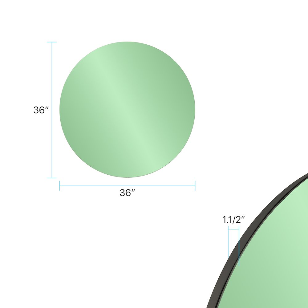 Balducci Round Emerald Green Mirror Large. Picture 6