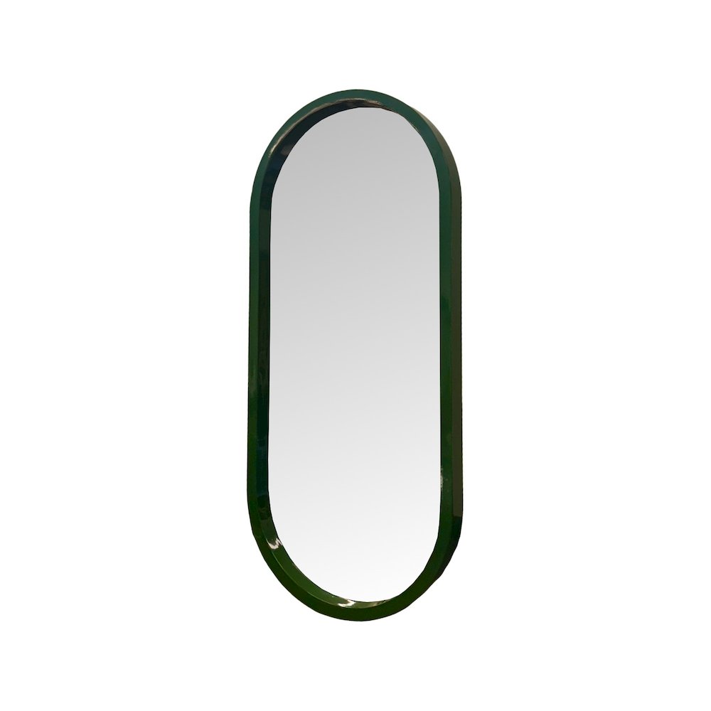 Osman Glossy Wild Green Wall Mirror. Picture 2