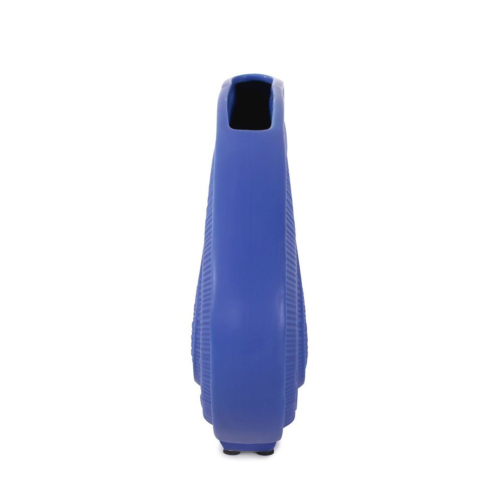 Radiant Blue Wide Ceramic Vase. Picture 2