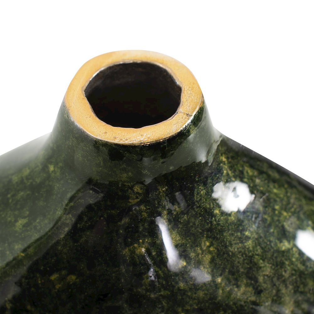 Renaldi Emerald Gold Round Vase- Medium. Picture 5