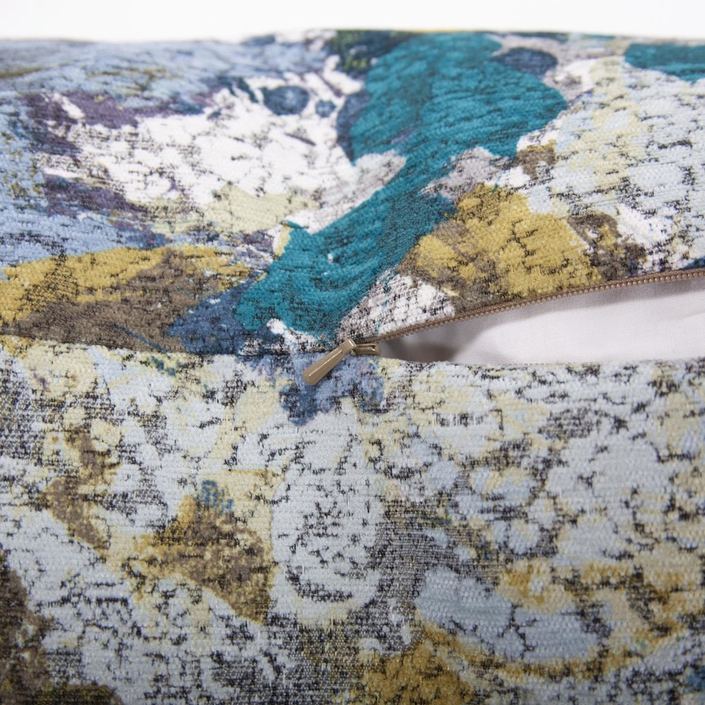 20 x 20 Stanton Turquoise Pillow  - Down Insert. Picture 4