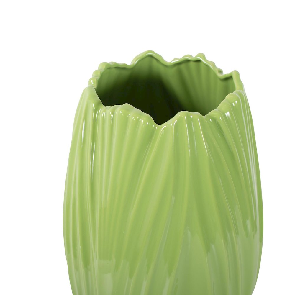Field Green Short Ceramic Vase. Picture 8