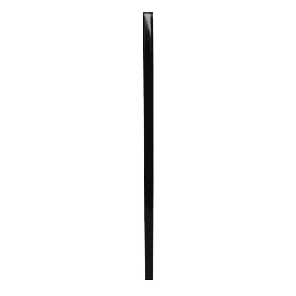 Santosh Rectangular Mirror with Inner Scalloped Edge in Glossy Black. Picture 5