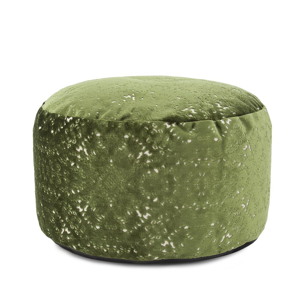 Round Foot Pouf Pisani Emerald. Picture 1