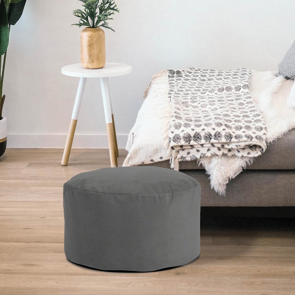 Foot Pouf Bella Pewter. Picture 2
