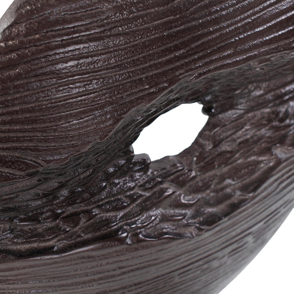 Berken Round Sculpture in a Bronze Finished Cast Aluminum. Picture 5