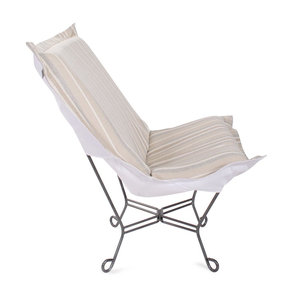 Indoor/Outdoor Puff Scroll Chair Dune Sand. Picture 4