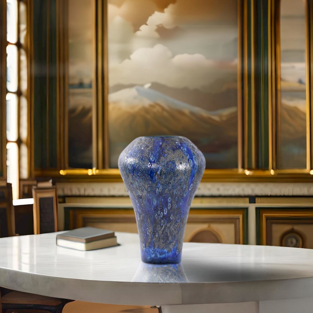 Zynsky Art Glass in Deep Azure Blue- Tall. Picture 9