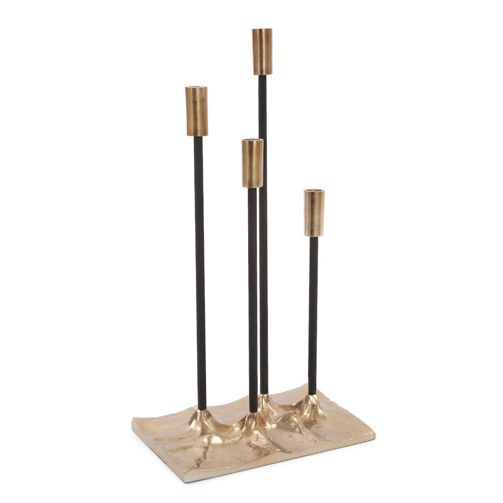 Modern Gold Aluminum Candelabra. Picture 2
