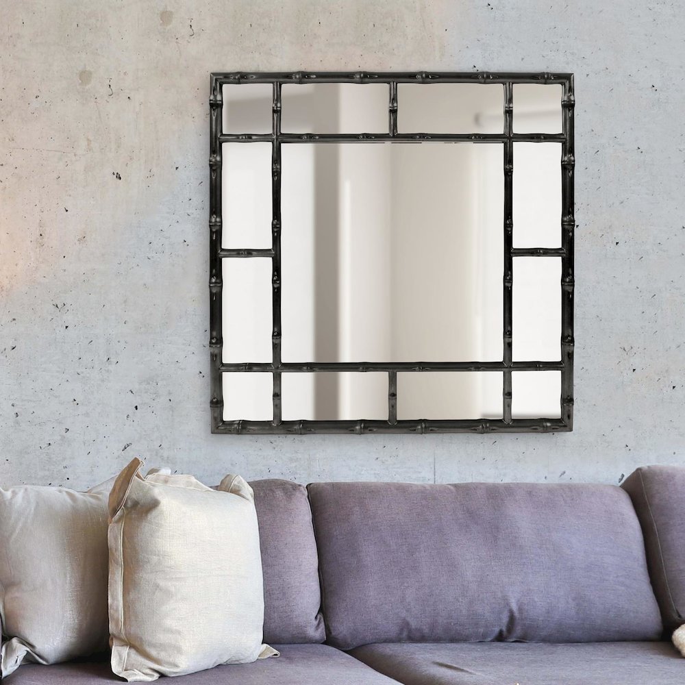 Bamboo Mirror - Glossy Black. Picture 2