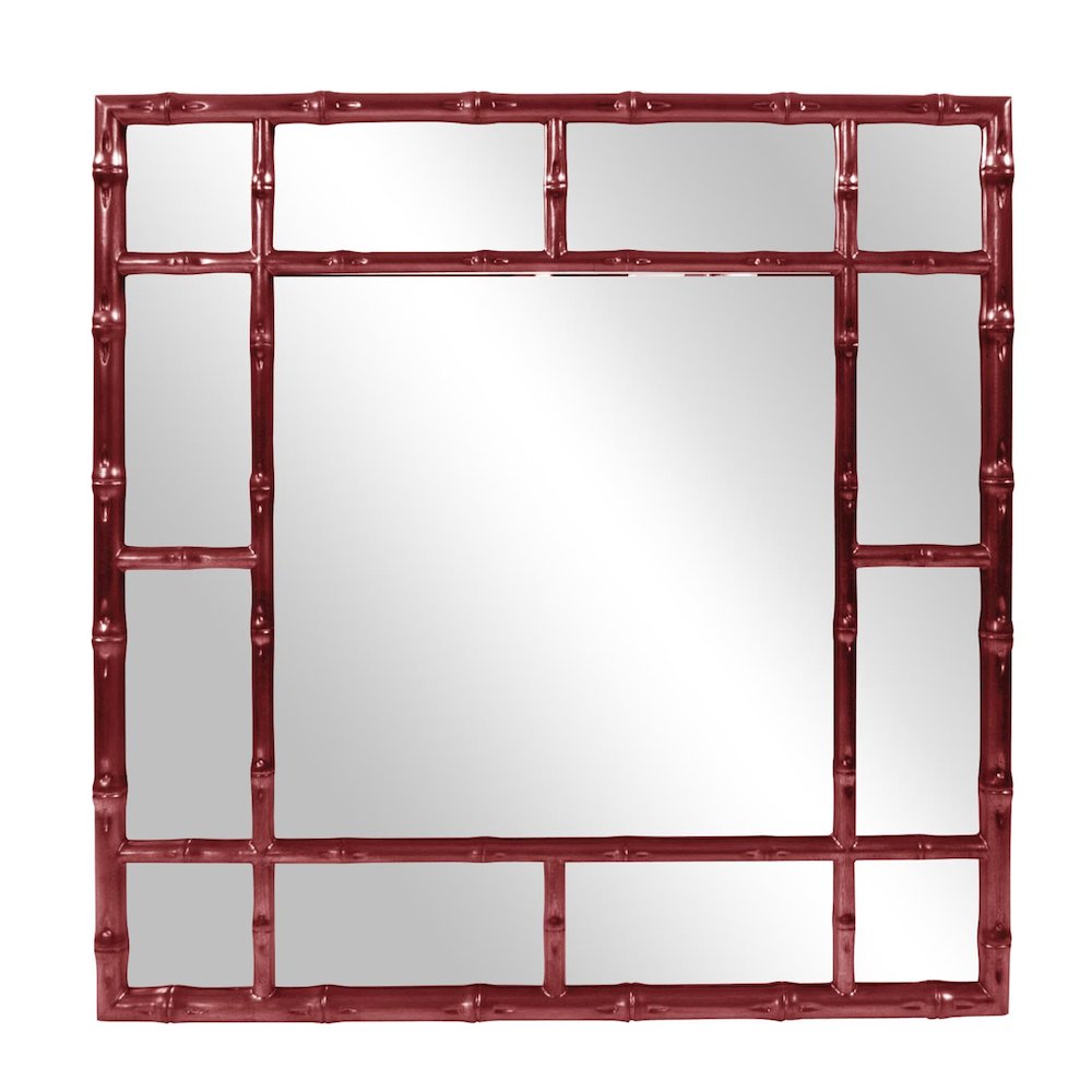 Bamboo Mirror - Glossy Burgundy. Picture 1