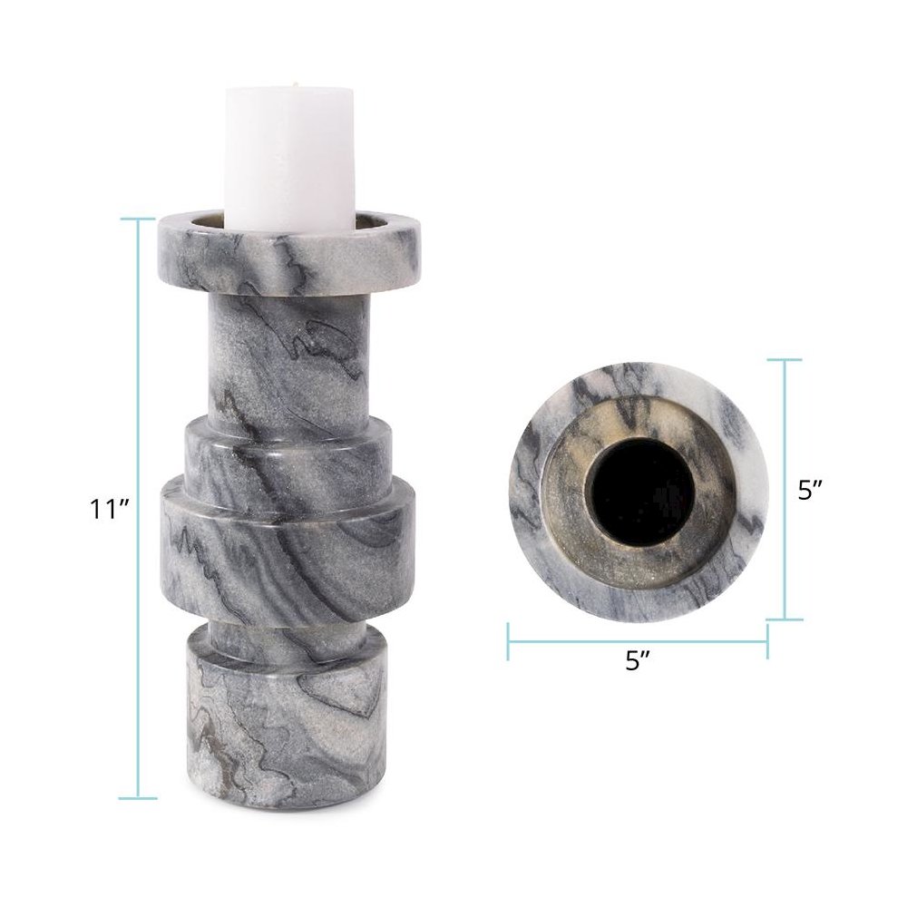 Modern Clarinda Marble Candle Holder- Short. Picture 9