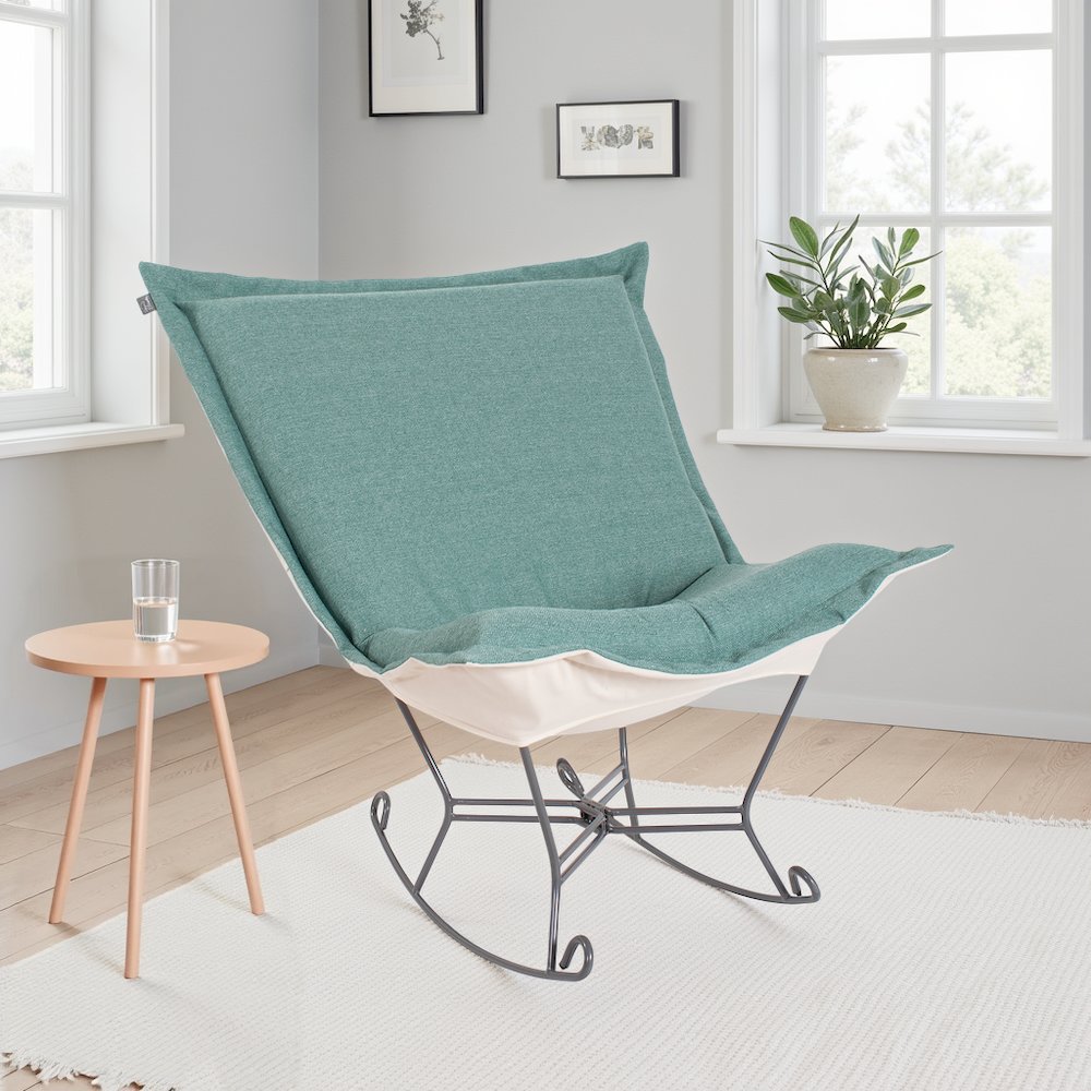 Scroll Puff Rocker Sterling Breeze Titanium Frame. Picture 7