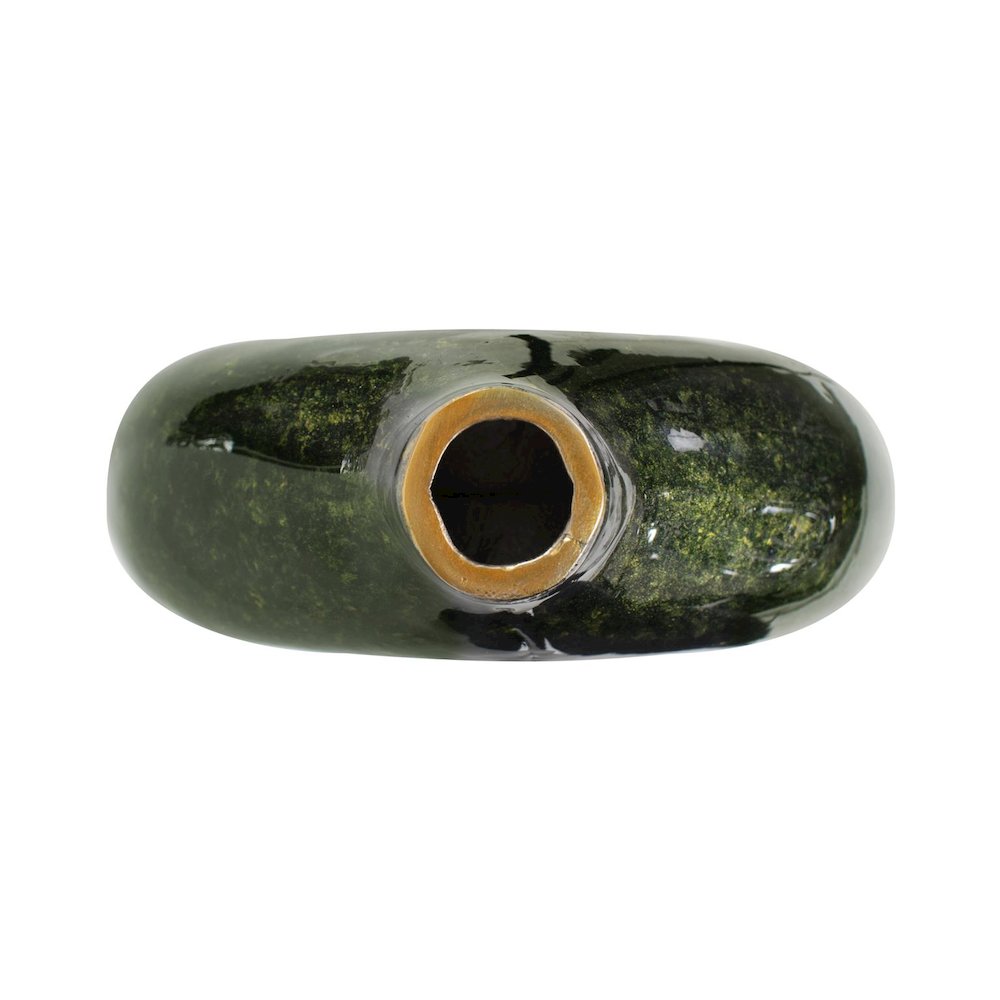 Renaldi Emerald Gold Round Vase- Tall. Picture 4