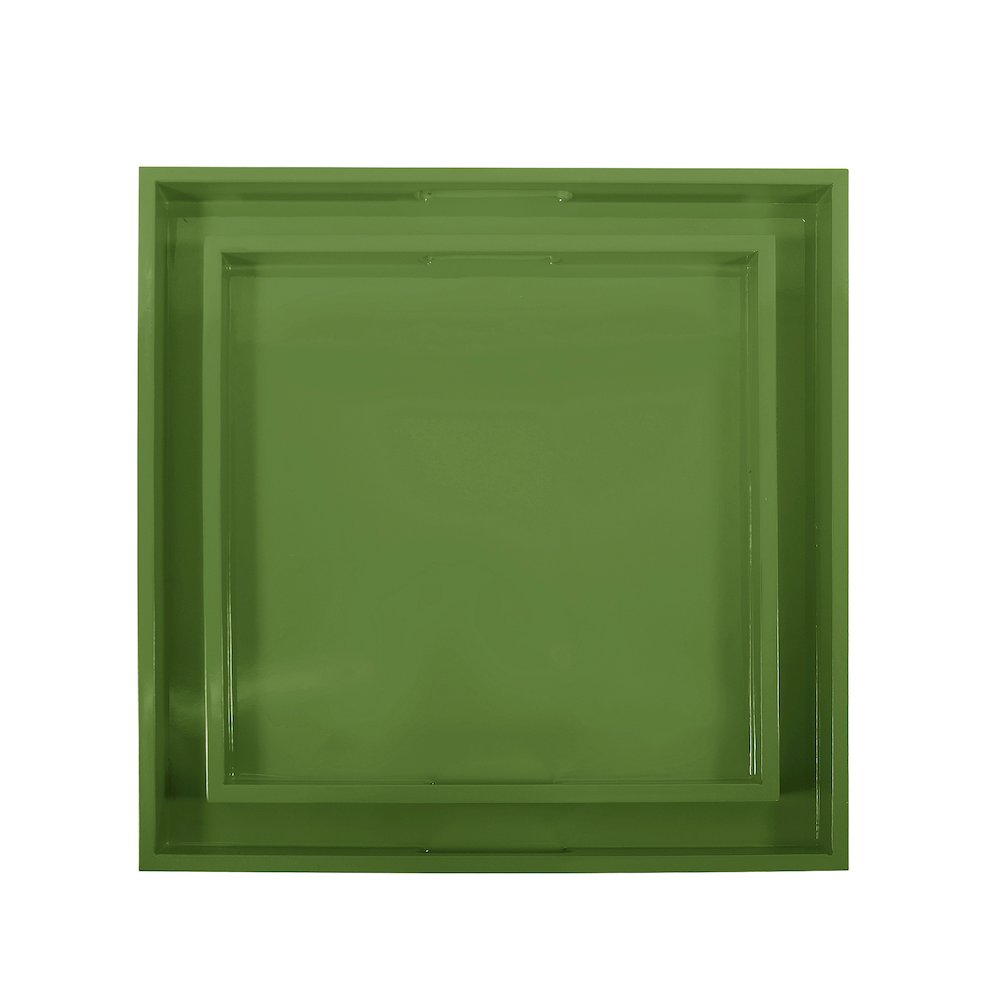 Saint Tropez Square Tray Set of 2 - Wild Green. Picture 2