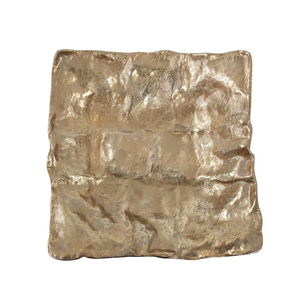 Rough Gold Uneven Square Dish. Picture 3