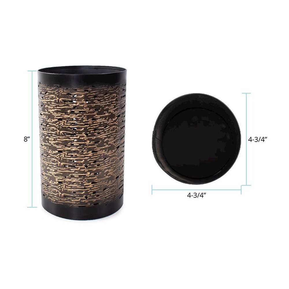 Golden Thread Cylindrical Large Candle Holder. Picture 7