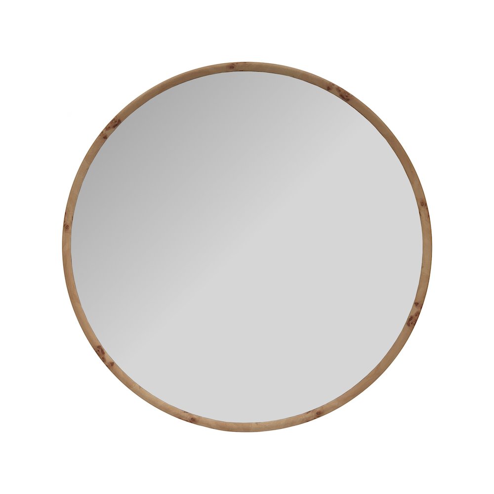 Burled Round Mirror. Picture 1