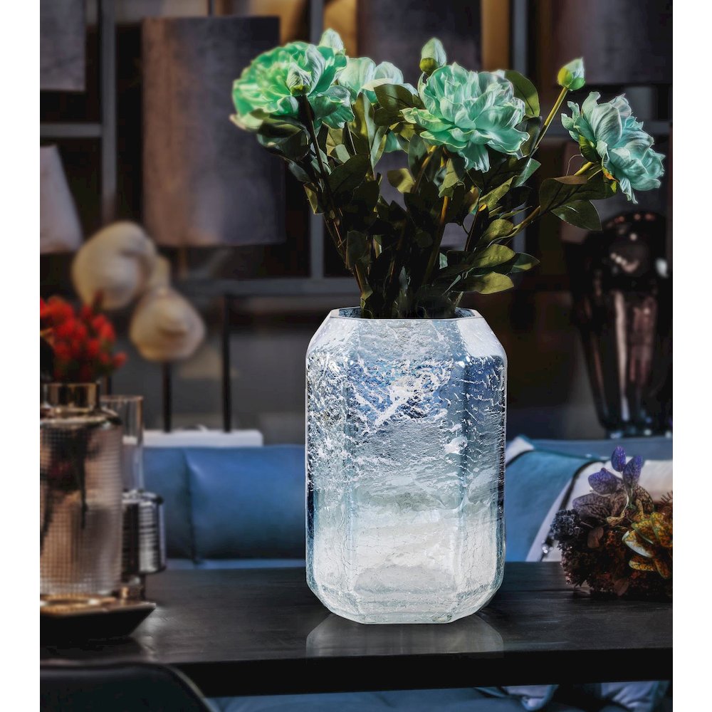 Lonsdale Iridescent Tall Glass Vase. Picture 9