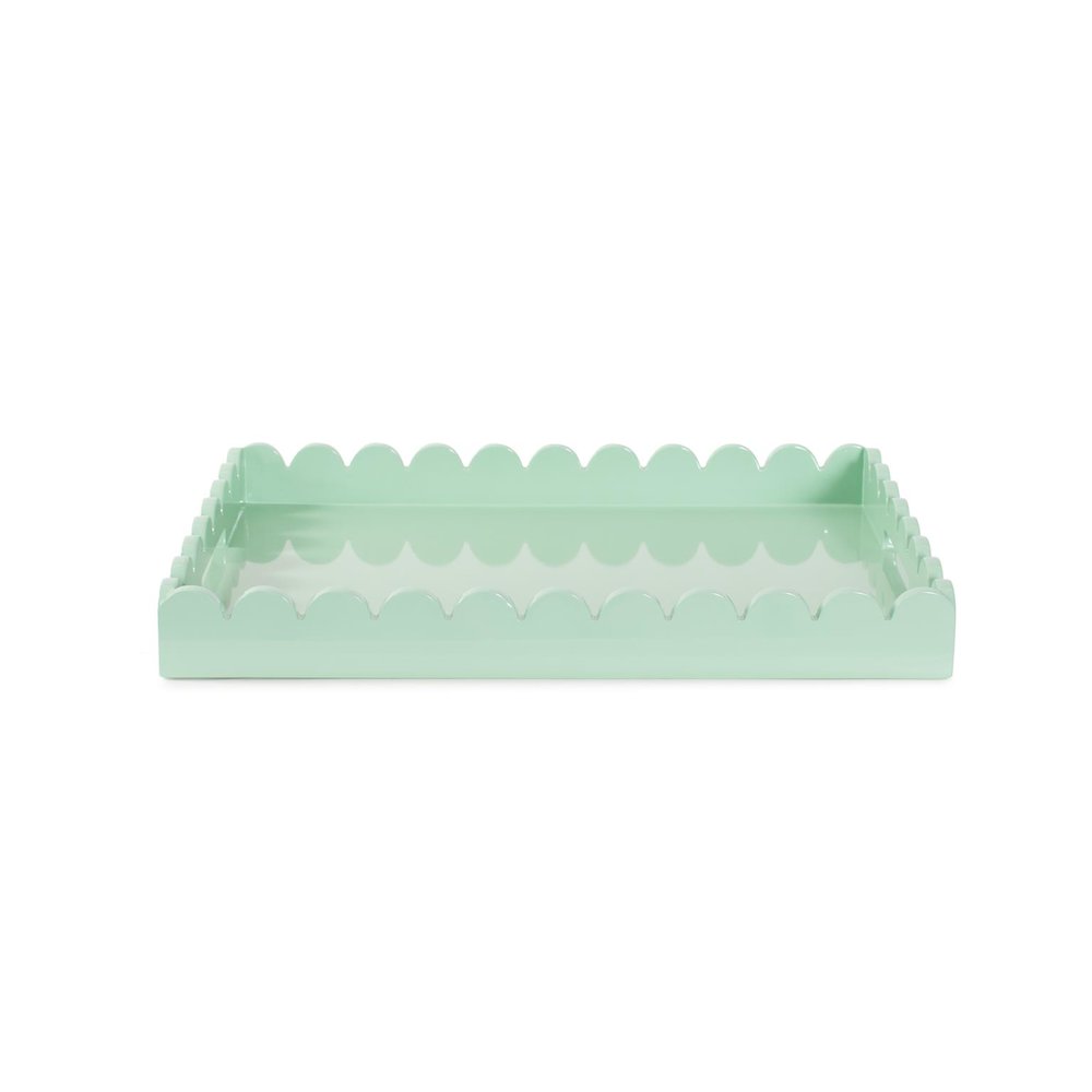 Rectangle Scalloped Riviera Tray - Sage Green. Picture 5