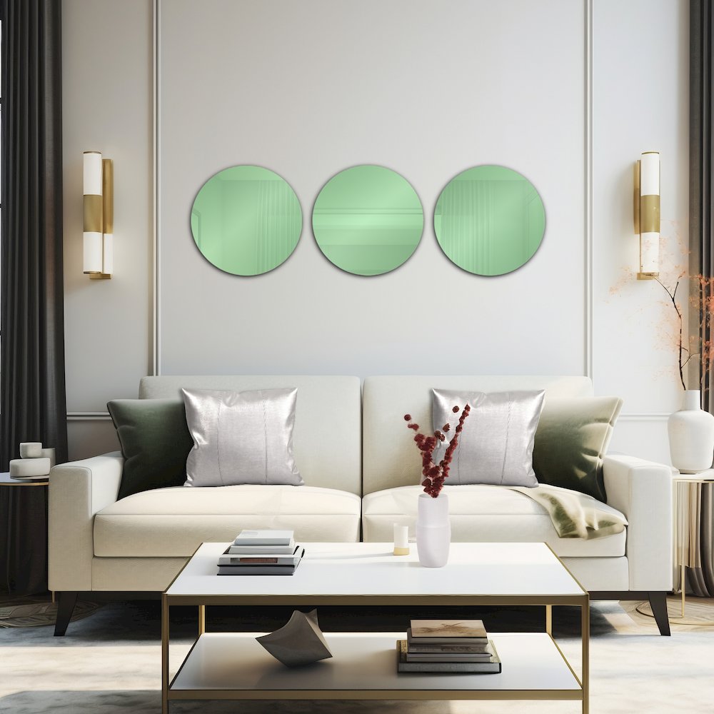 Balducci Round Emerald Green Mirror Small. Picture 8