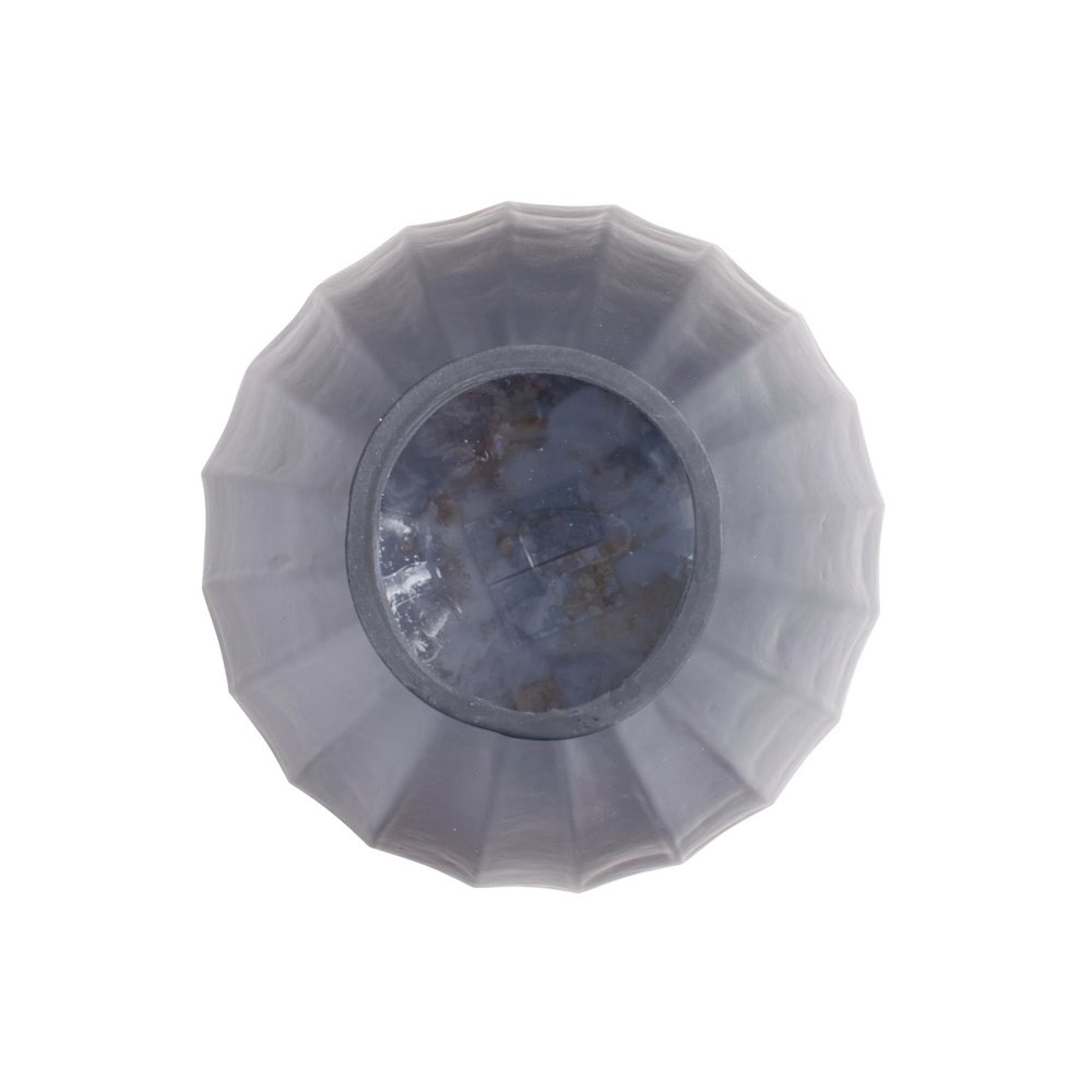 Cool Ice Blue Ribbed Vessel- Tall. Picture 4