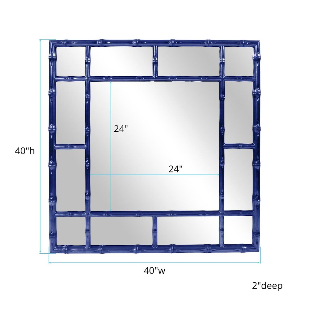 Bamboo Mirror - Glossy Navy. Picture 4