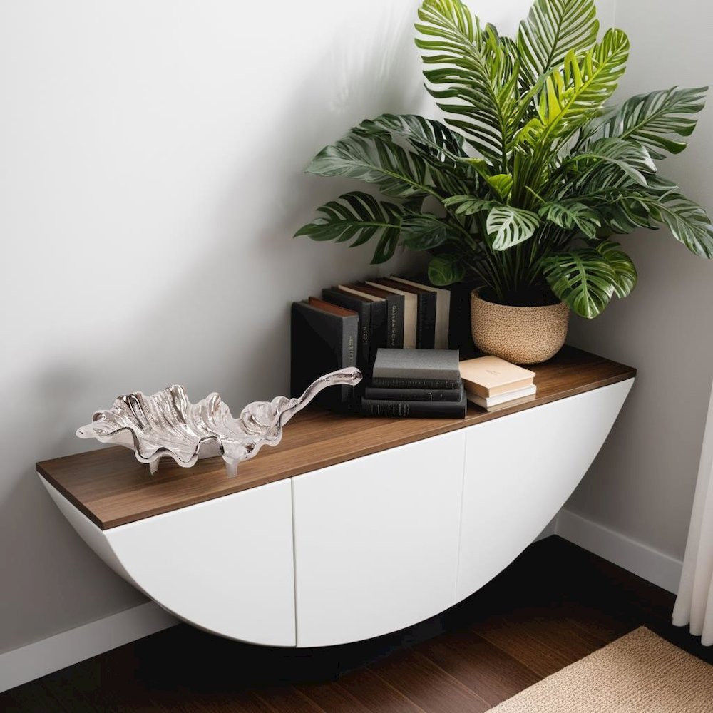 Calathea Leaf Polished Silver Sculpture- Small. Picture 9